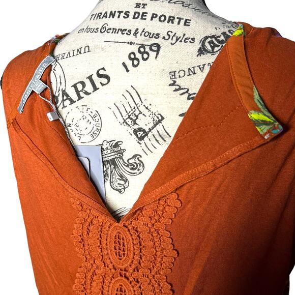 Daniel Rainn SMALL Quin Keyhole Crochet Blouse - Stitch Fix Mixed Material Top - Picture 8 of 12